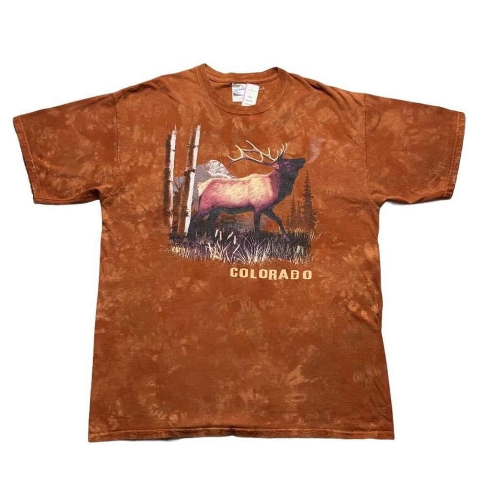 Colorado Tie Dyed Elk T Shirt Crewneck Adult XL